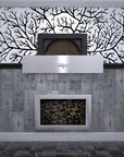 Milano fired oven enclosed within a decorated wall.