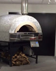 Roma fired oven with a steel finish.